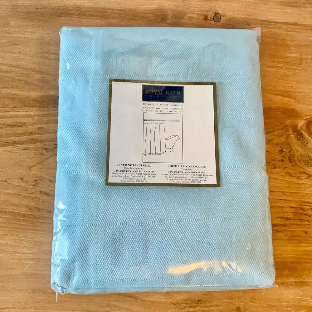 Royal Bath Collection Blue Fabric Shower Curtain Designer Bath Fashion 70x72